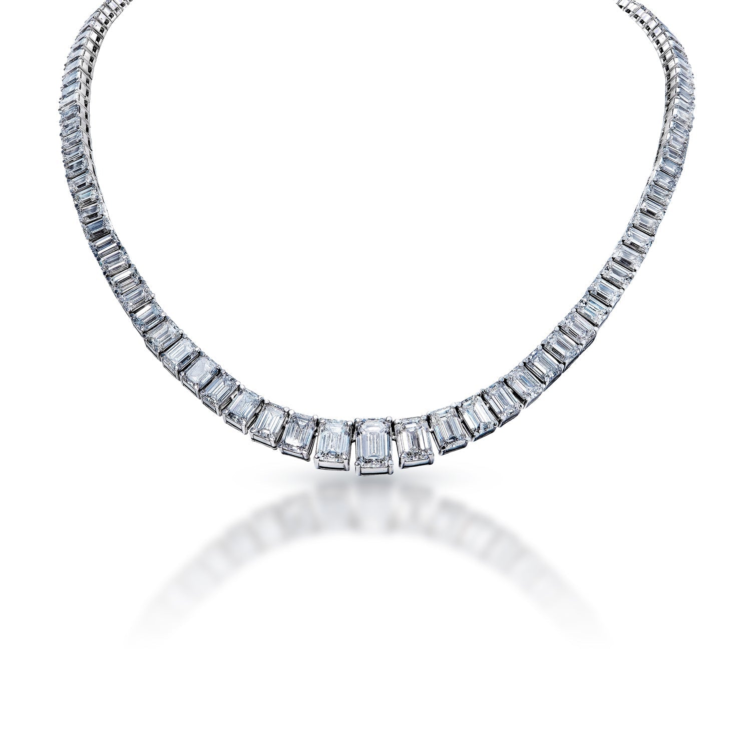 Solitaire Diamond Necklace 1 ct tw Round-cut 14K White Gold 18